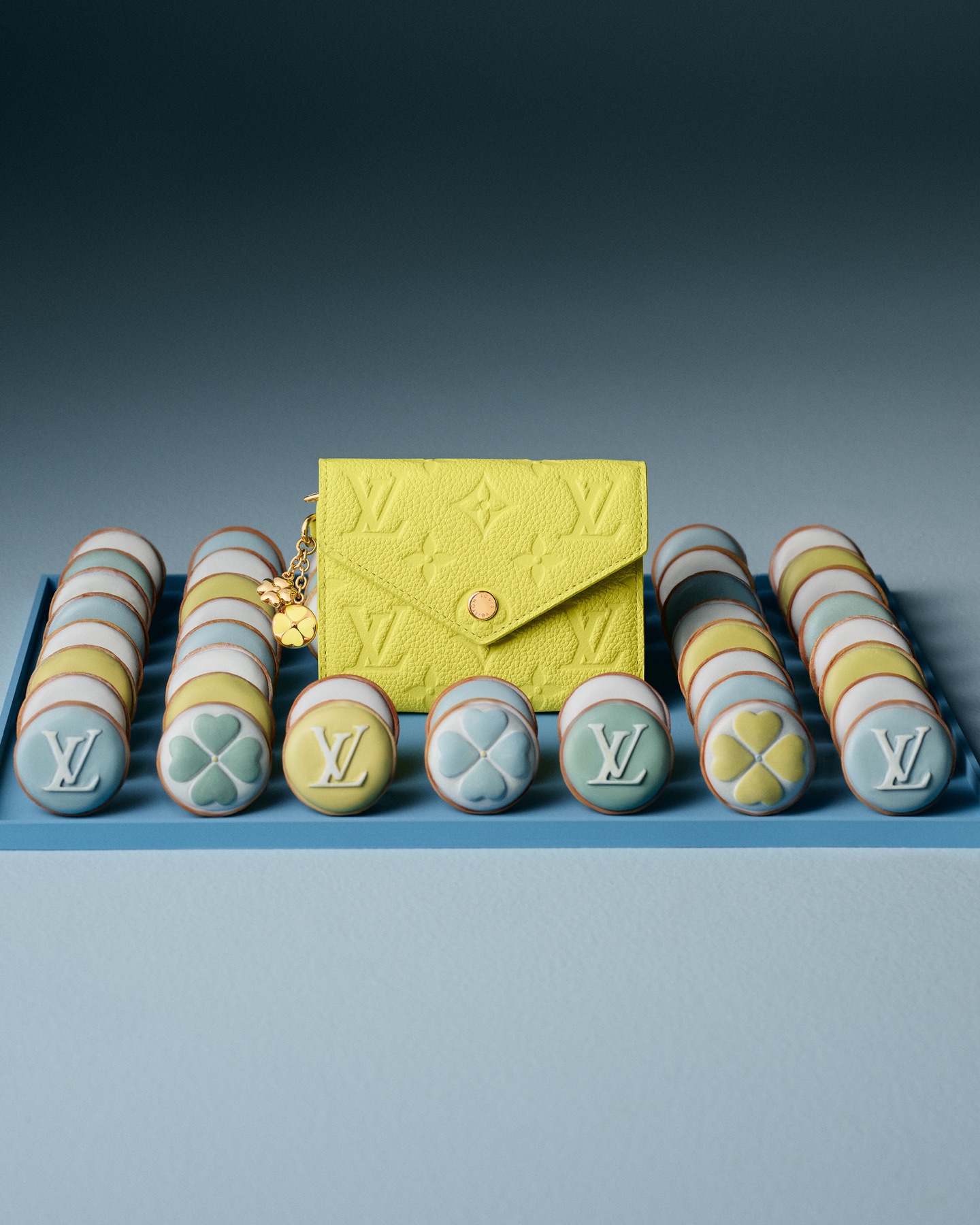 Luxury accessories and beauty still-life campaign photographed for Louis Vuitton Super Lucky Day. Image 6 of 11.