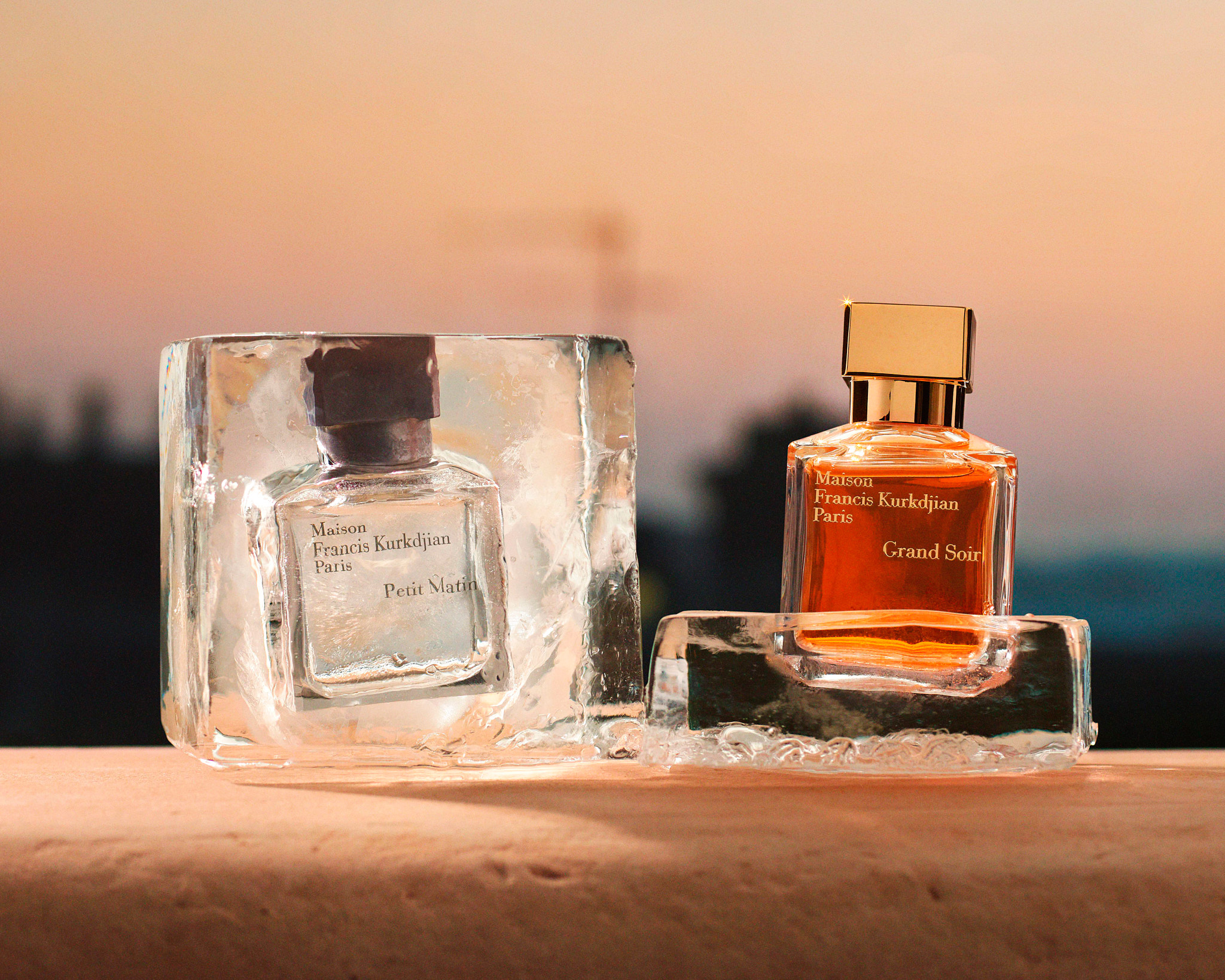 Luxury fragrance still-life campaign photographed by Valentin Abad for Maison Francis Kurkdjian. Image 1 of 4.